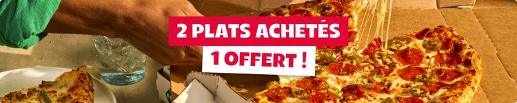 2 plats achetés,1 offert !